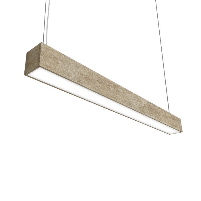light brown pendant mounted linear led light fixture