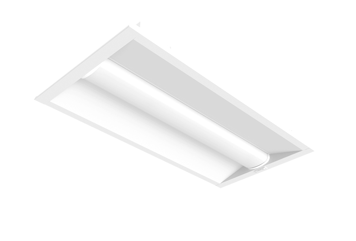 white rectangular recessed style light fixture