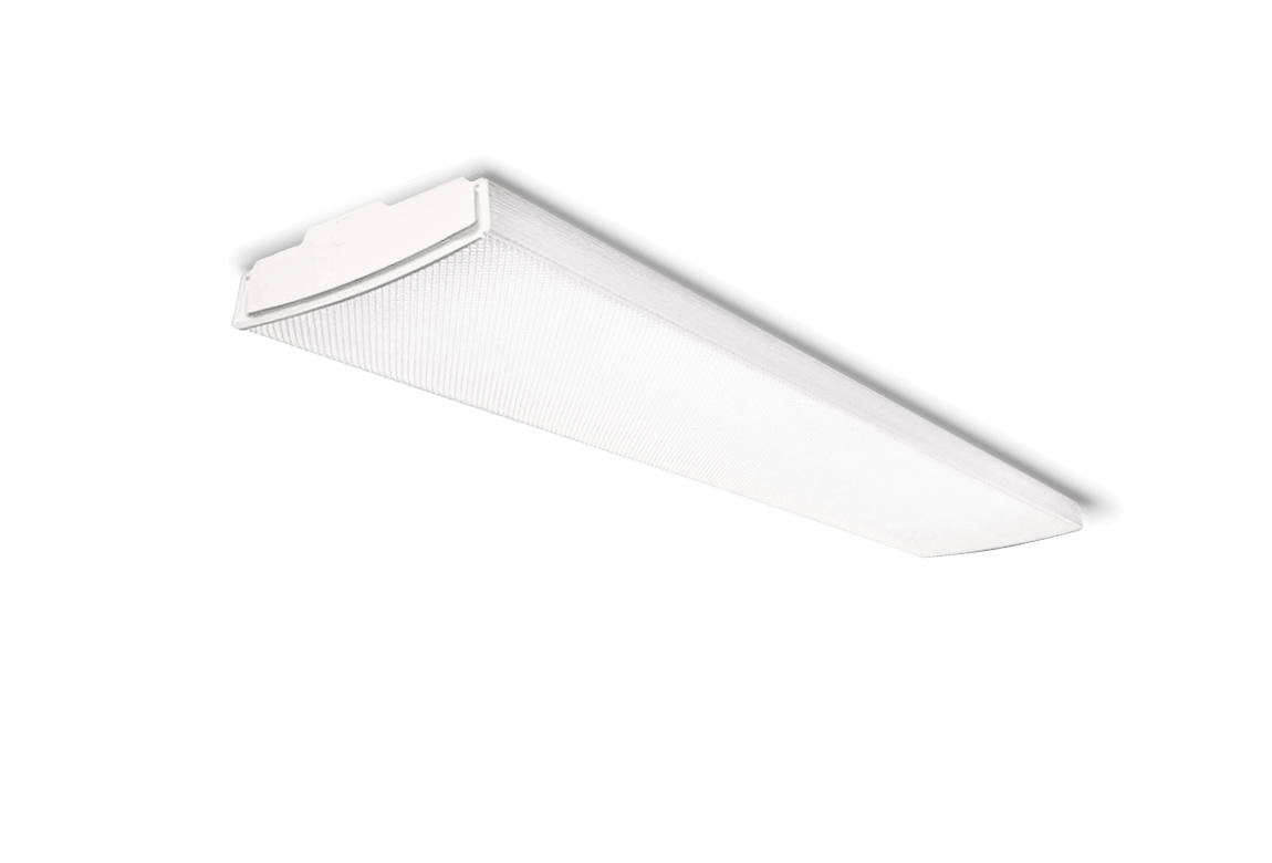 slim light fixture with white frosted lens