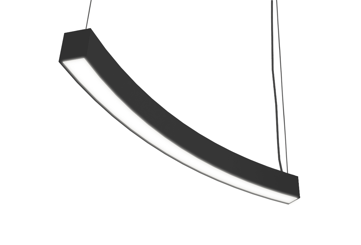 black curved pendant light fixture