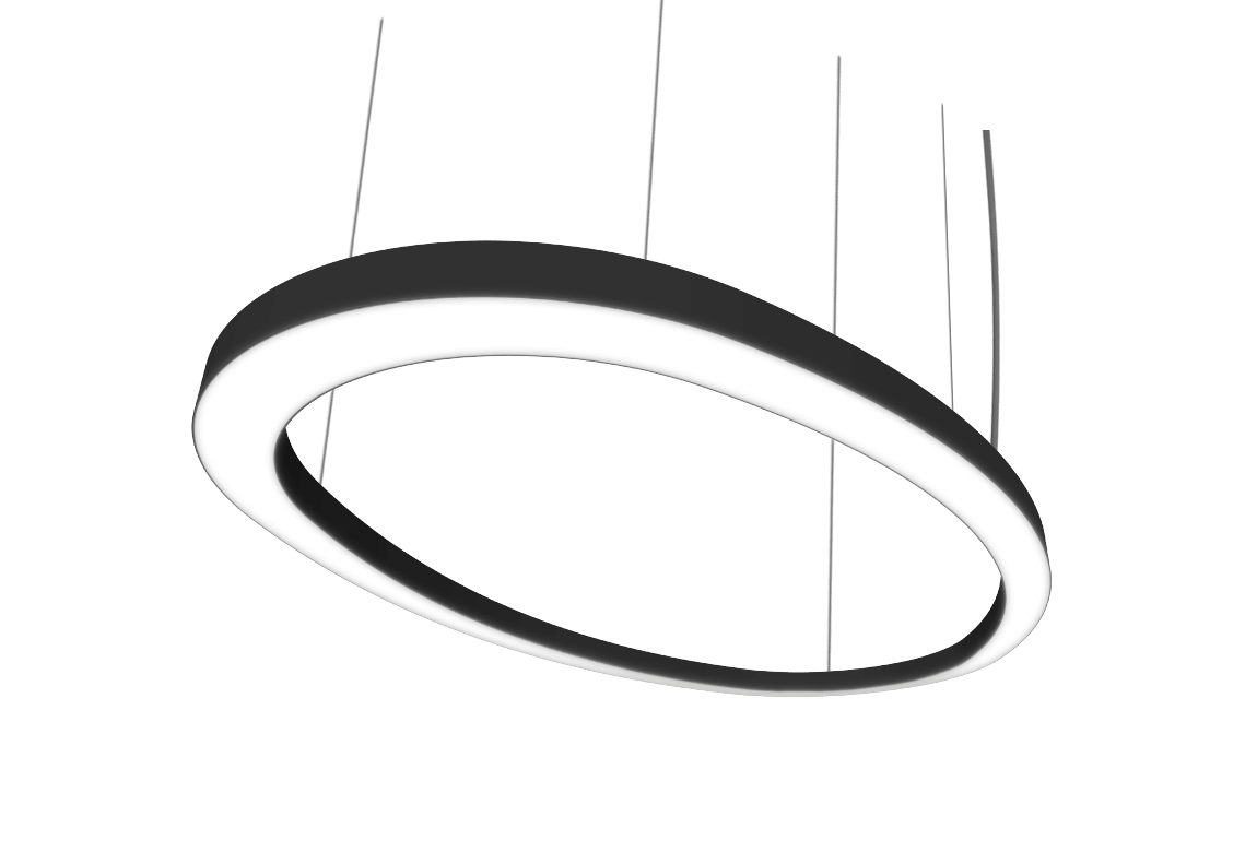 elliptical shaped black pendant light fixture