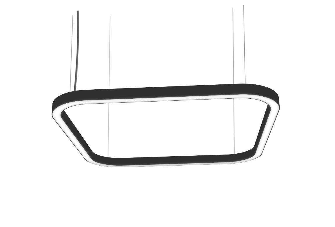 square shaped light fixture with round corners