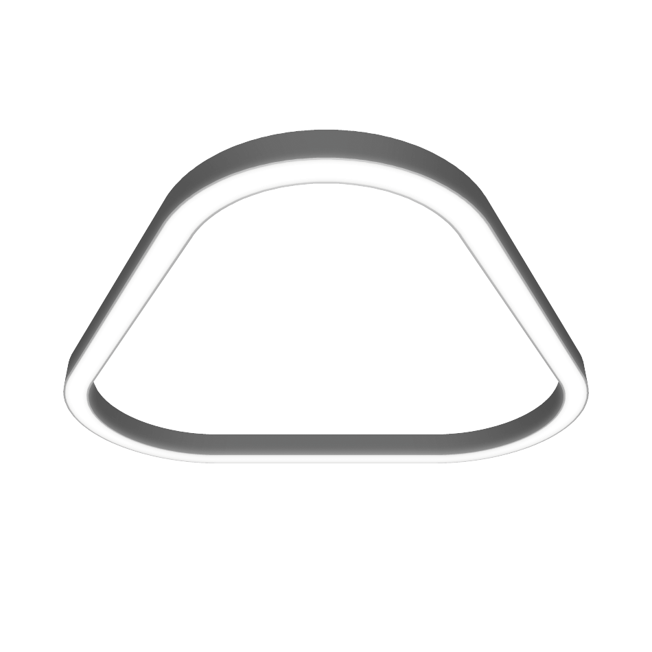 curve triangular shaped light fixture