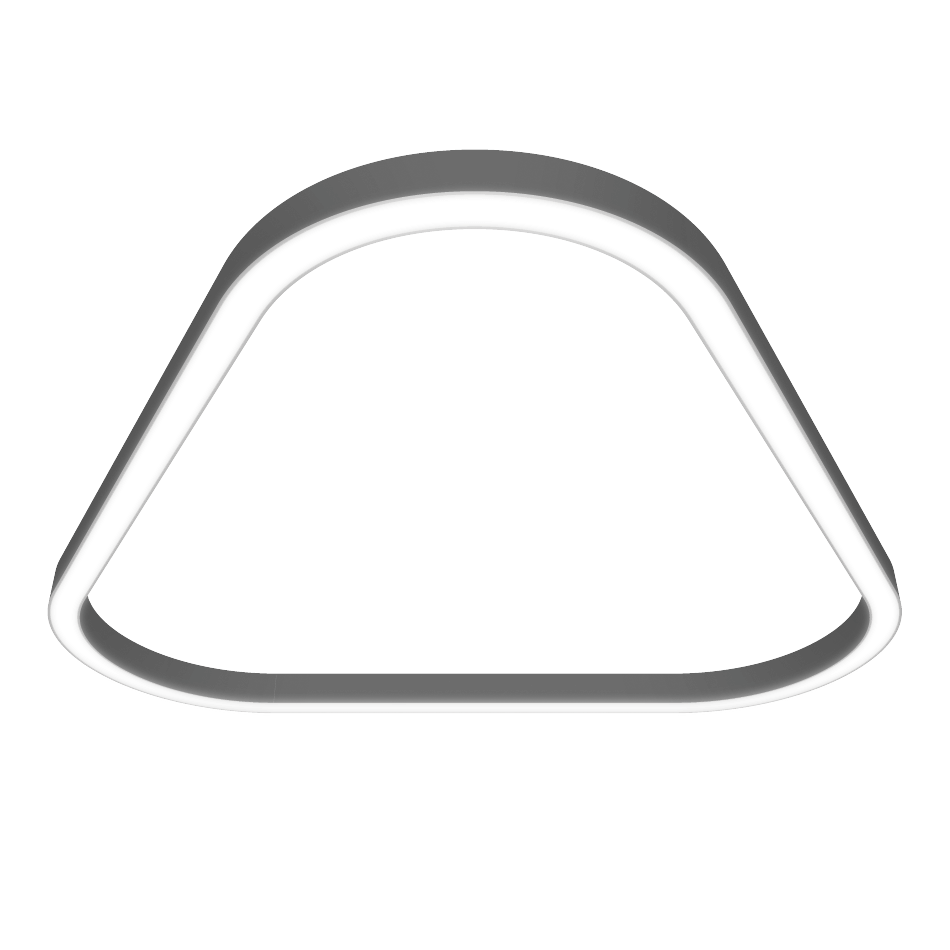 curve triangular shaped light fixture
