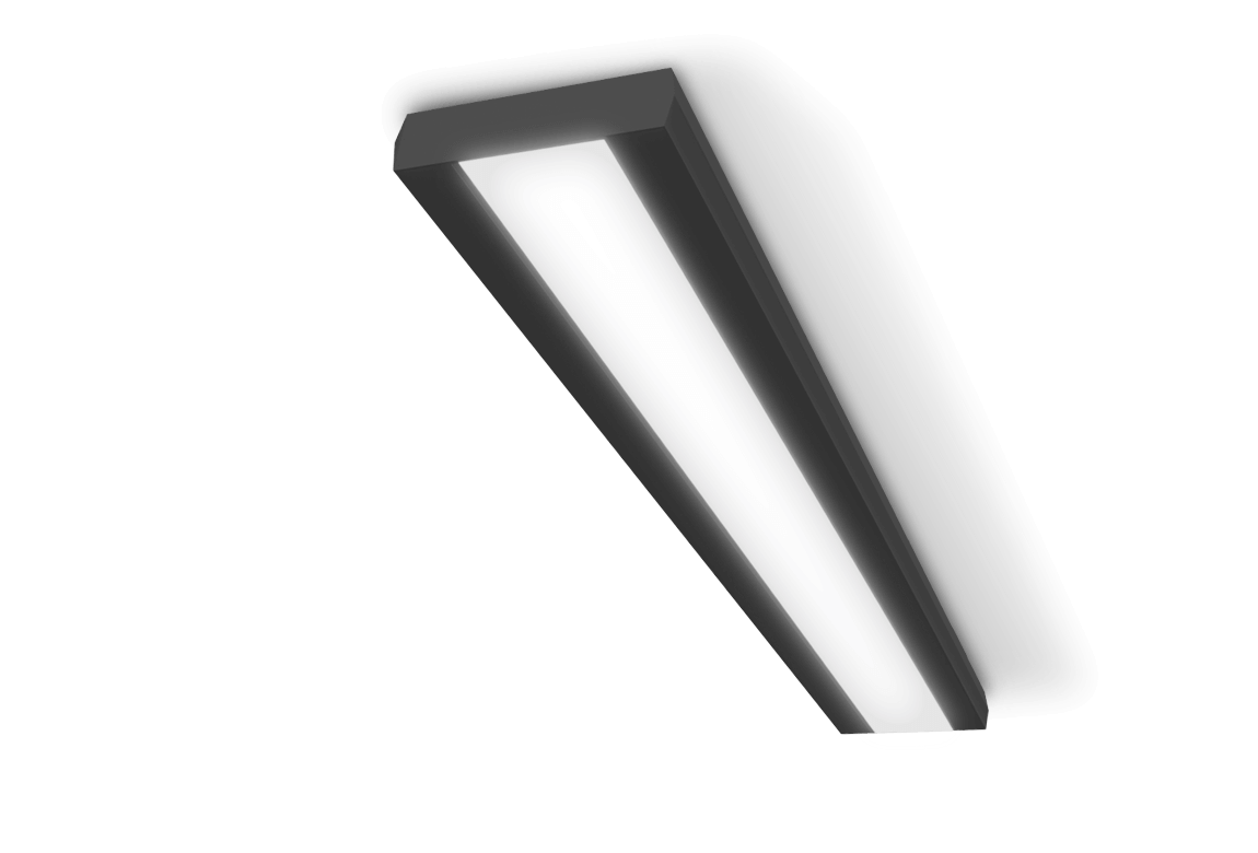 low profile rectangular shaped surface mounted light fixture
