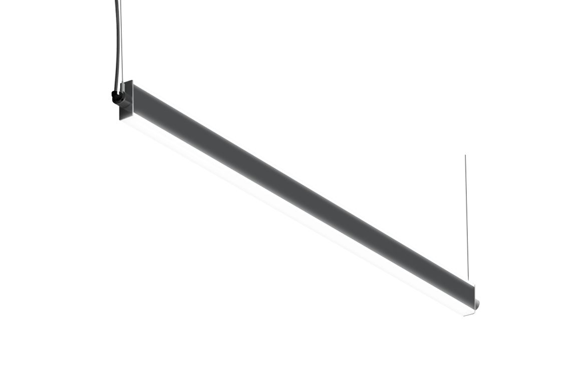 slim pendant mount fixture with lens on top and bottom