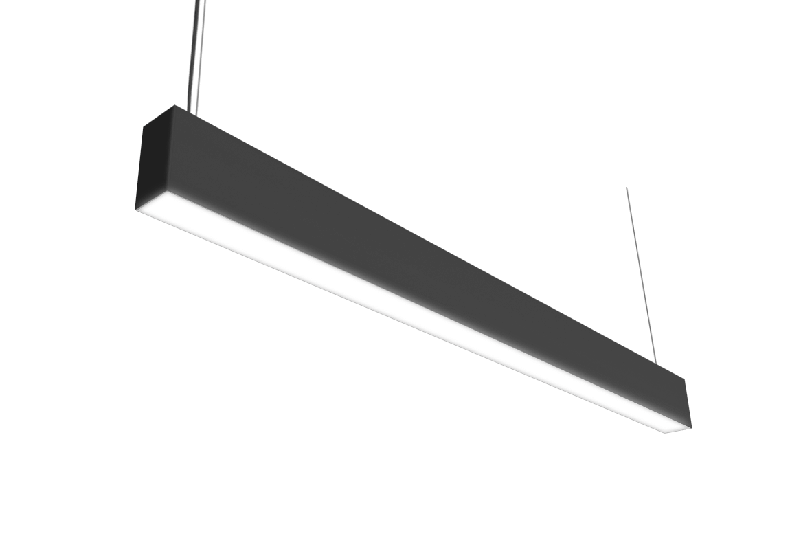 black slim linear pendant light fixture