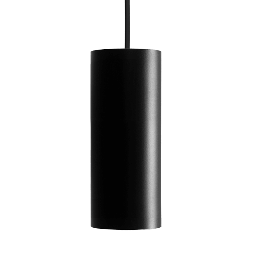 black cylinder LED pendant light