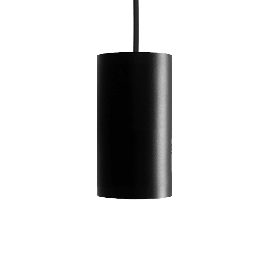 black cylinder LED pendant light