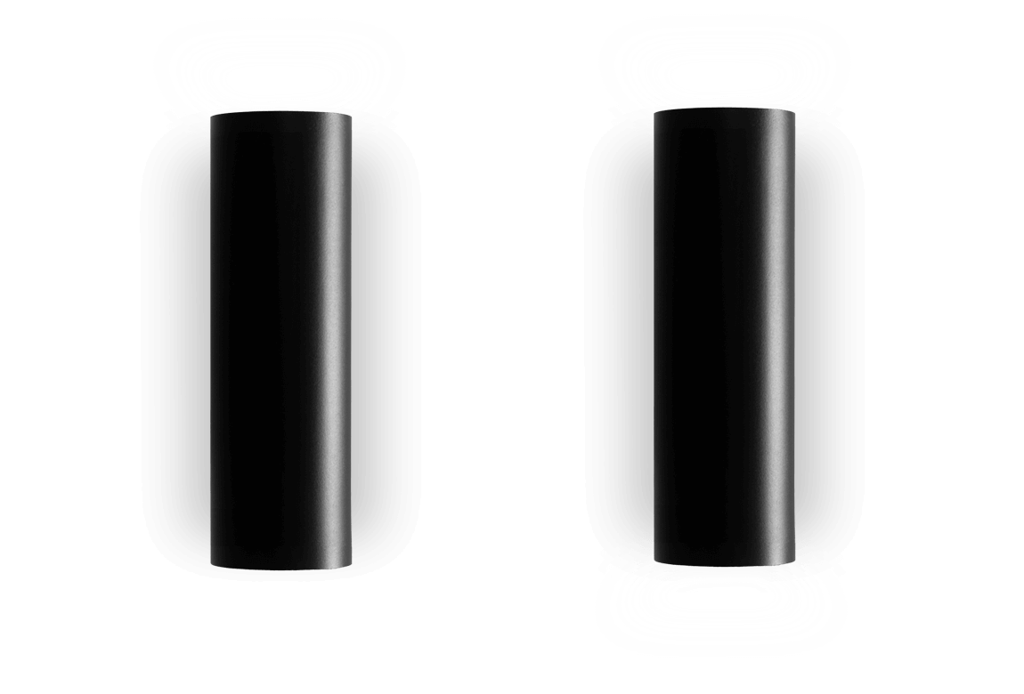 black cylinder style wall mount spot lights