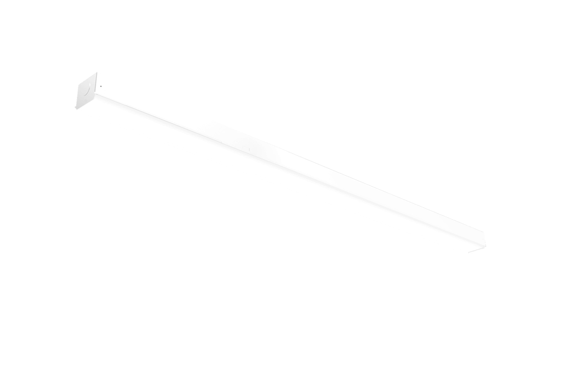 white linear strip light with flat lens