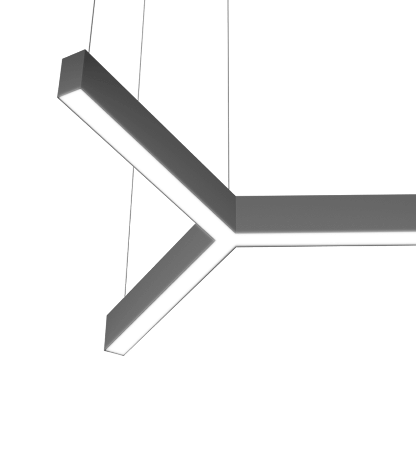 y-shaped dark grey pendant mount light fixture